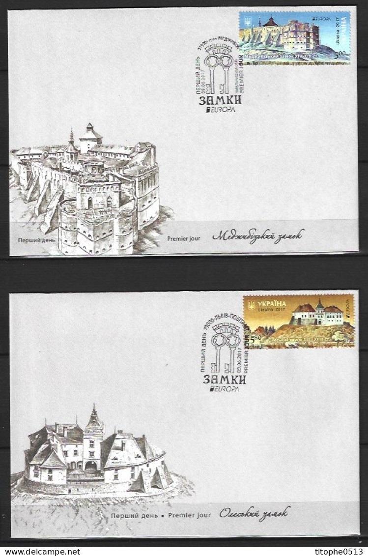 UKRAINE. N°1315-6 De 2017 Sur 2 Enveloppes 1er Jour. Château & Forteresse. - 2017