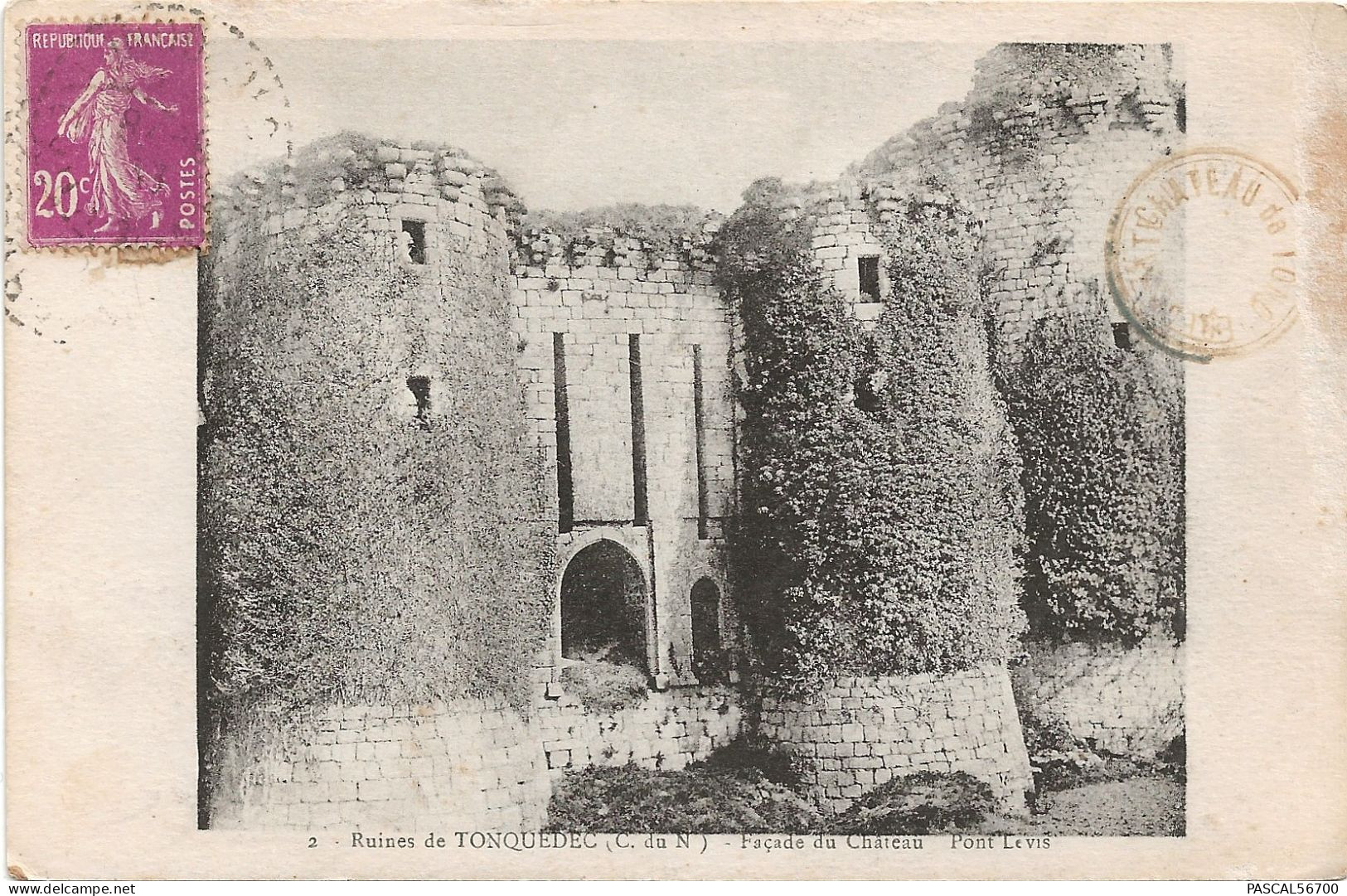 CPA 22 TONQUEDEC - RUINES FACADE DU CHATEAU PONT LEVIS - Tonquédec