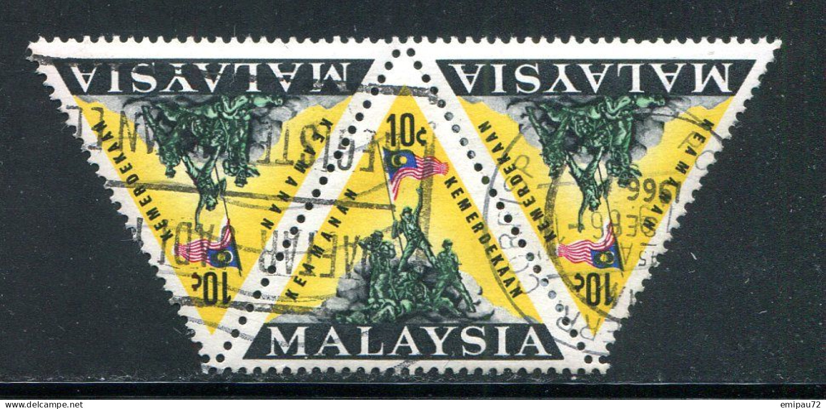 MALAISIE- Y&T N°32A- Oblitéré En Bloc De 3 - Malaysia (1964-...)