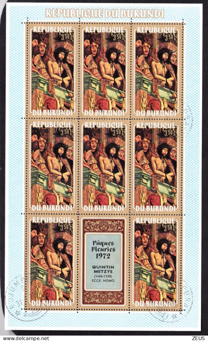 BURUNDI FOGLIETTO PASQUA 1972 3.5f - Used Stamps