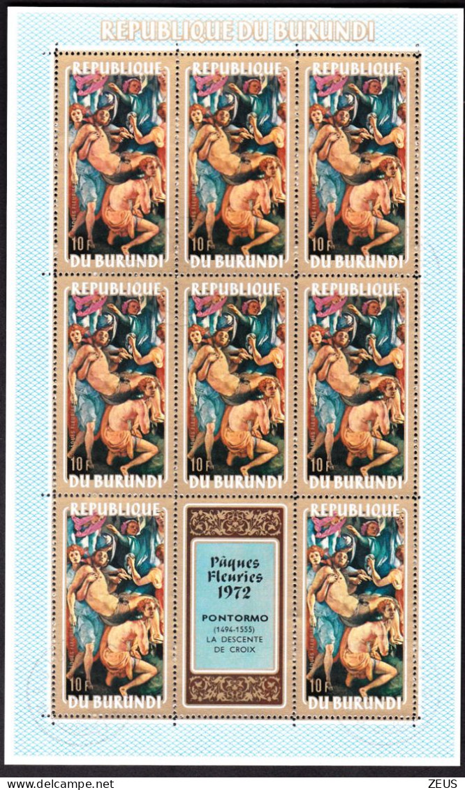 BURUNDI FOGLIETTO PASQUA 1972 10f - Used Stamps