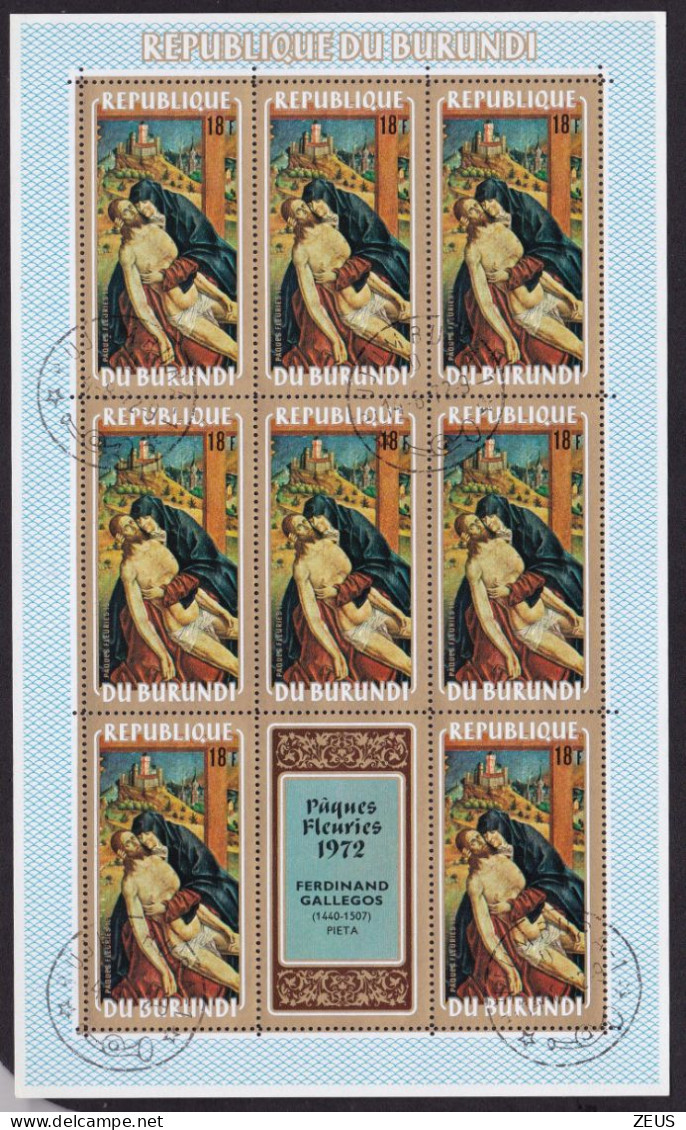 BURUNDI FOGLIETTO PASQUA 1972 18f - Used Stamps