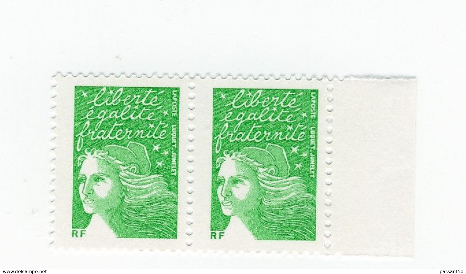 Luquet TVP Vert RF YT 3535Aa  En Paire BDF Sans Phospho. Voir Le Scan. Cote YT : 20 €, Maury N° 3427d : 20 €. - Unused Stamps