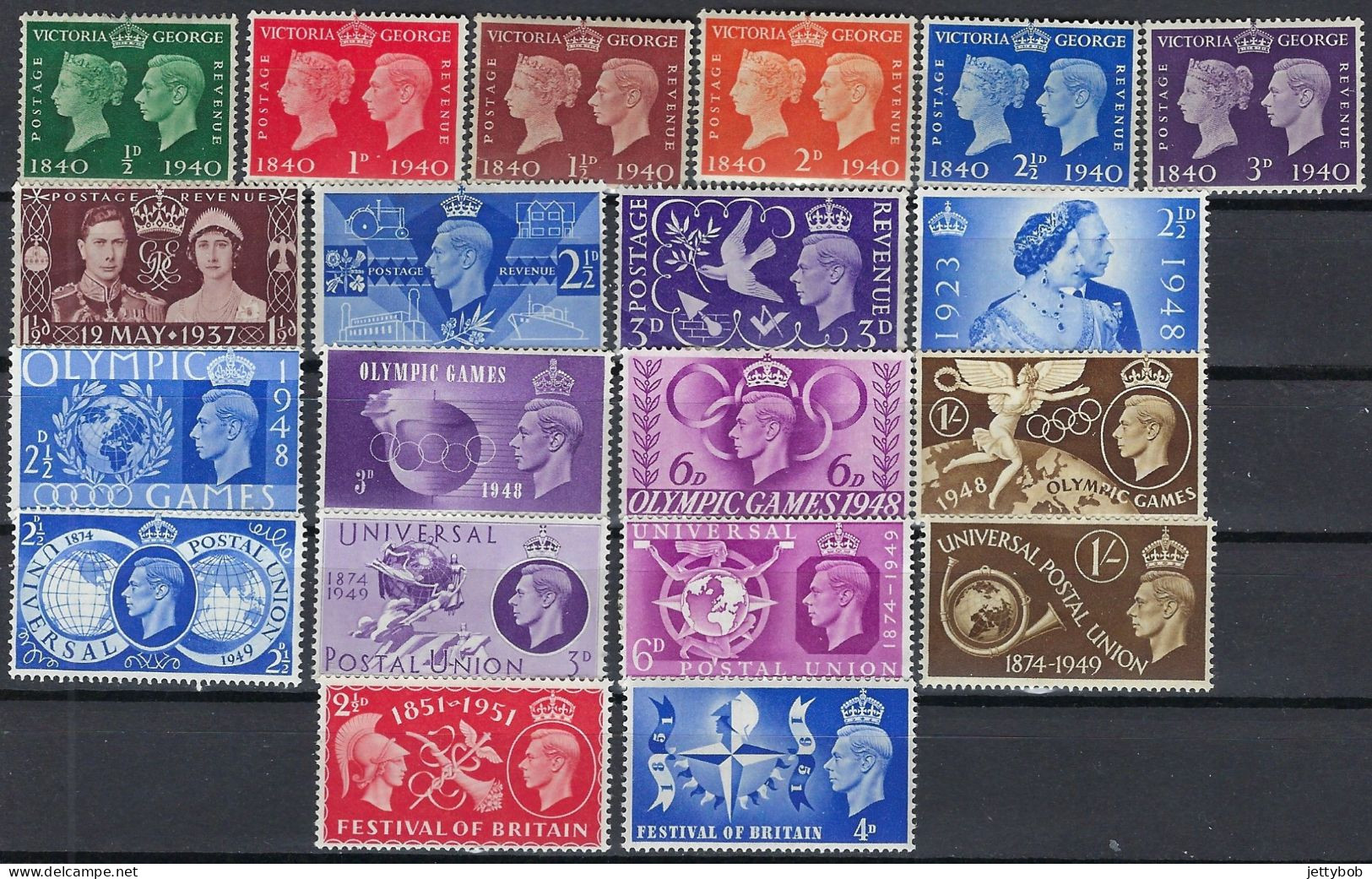 GB Complete Collection Of KGVI Commemoratives (Excluding £1 Silver Wedding 1948) Mint - Nuevos