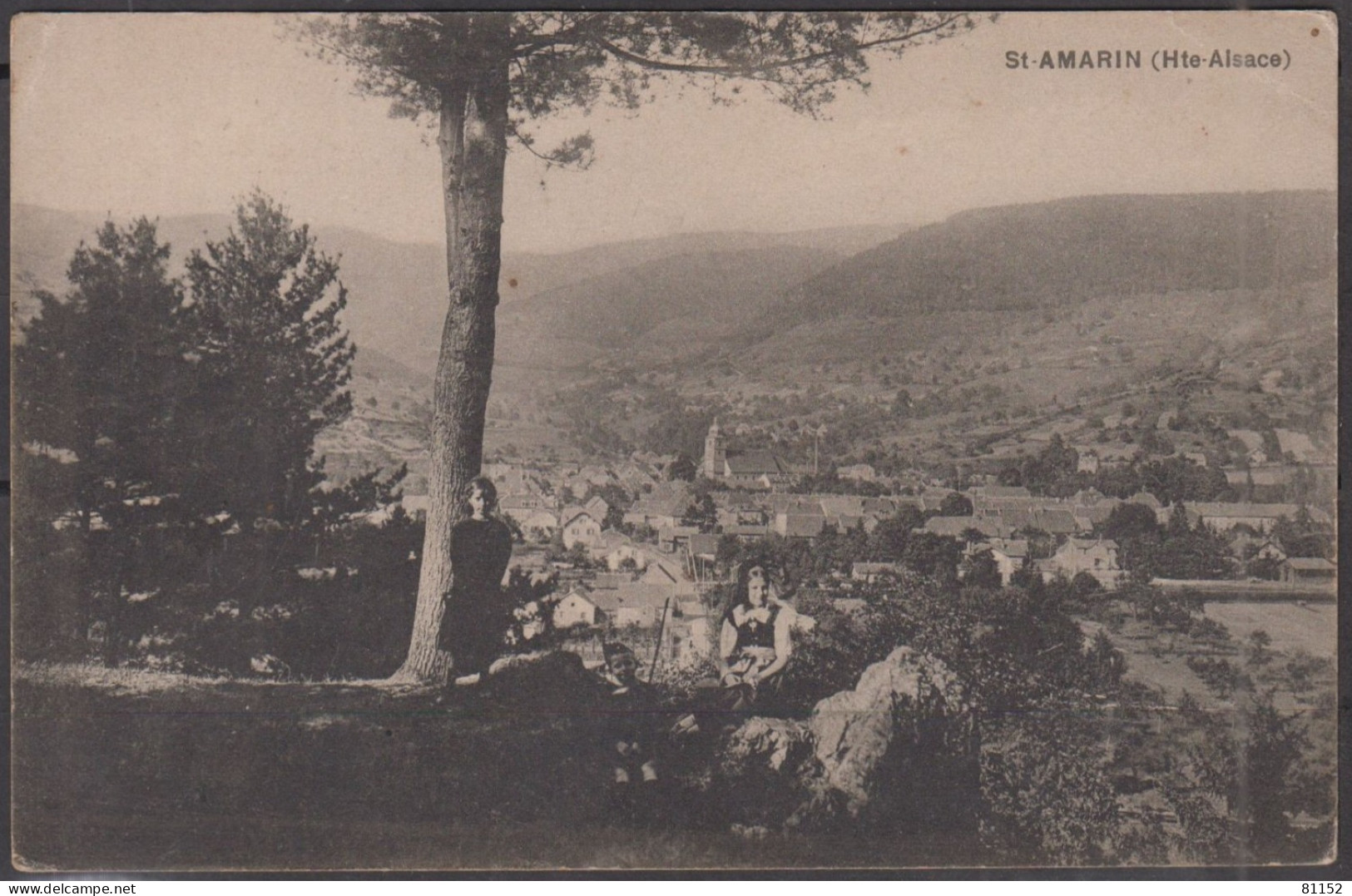 Lot De 2 CPA  De  Haute Alsace   St-AMARIN Vieille Fontaine Surmontée Du Coq Gaulois Et L'église + Une Vue  Non écrites - Saint Amarin