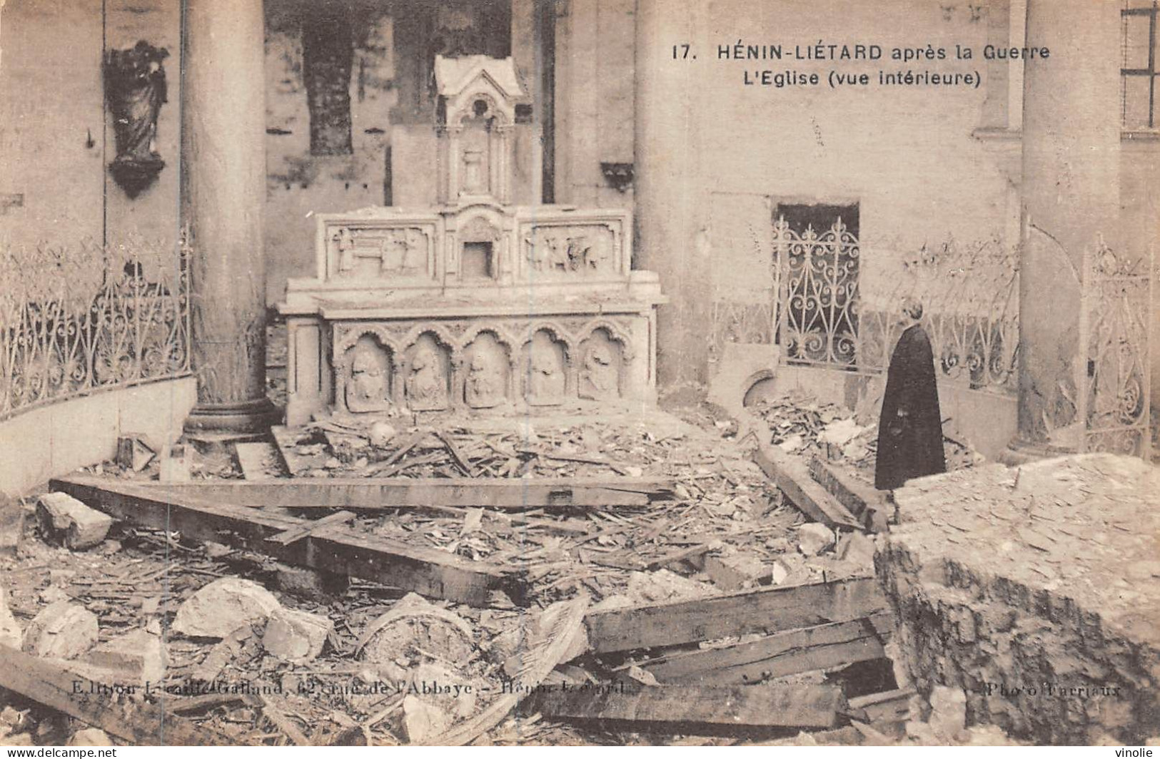 24-2944 : HENIN-LIETARD. RUINES DE GUERRE. EGLISE - Henin-Beaumont