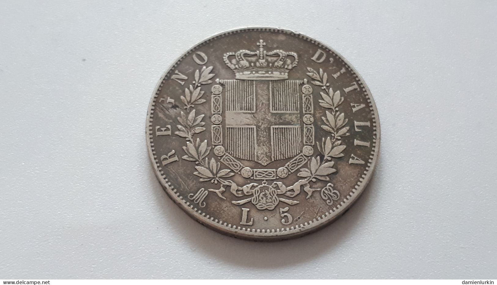 ITALIE ITALIA ITALY VITTORIO EMM. II 5 LIRE 1874 M BN ARGENTO/ARGENT/SILVER/SILBER/PLATA/ZILVER COTES : 18€-25€-125€-. - 5 Liras
