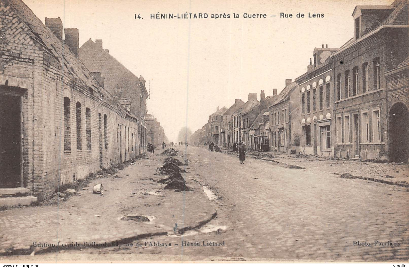 24-2946 : HENIN-LIETARD. RUINES DE GUERRE. RUE DE LENS - Henin-Beaumont