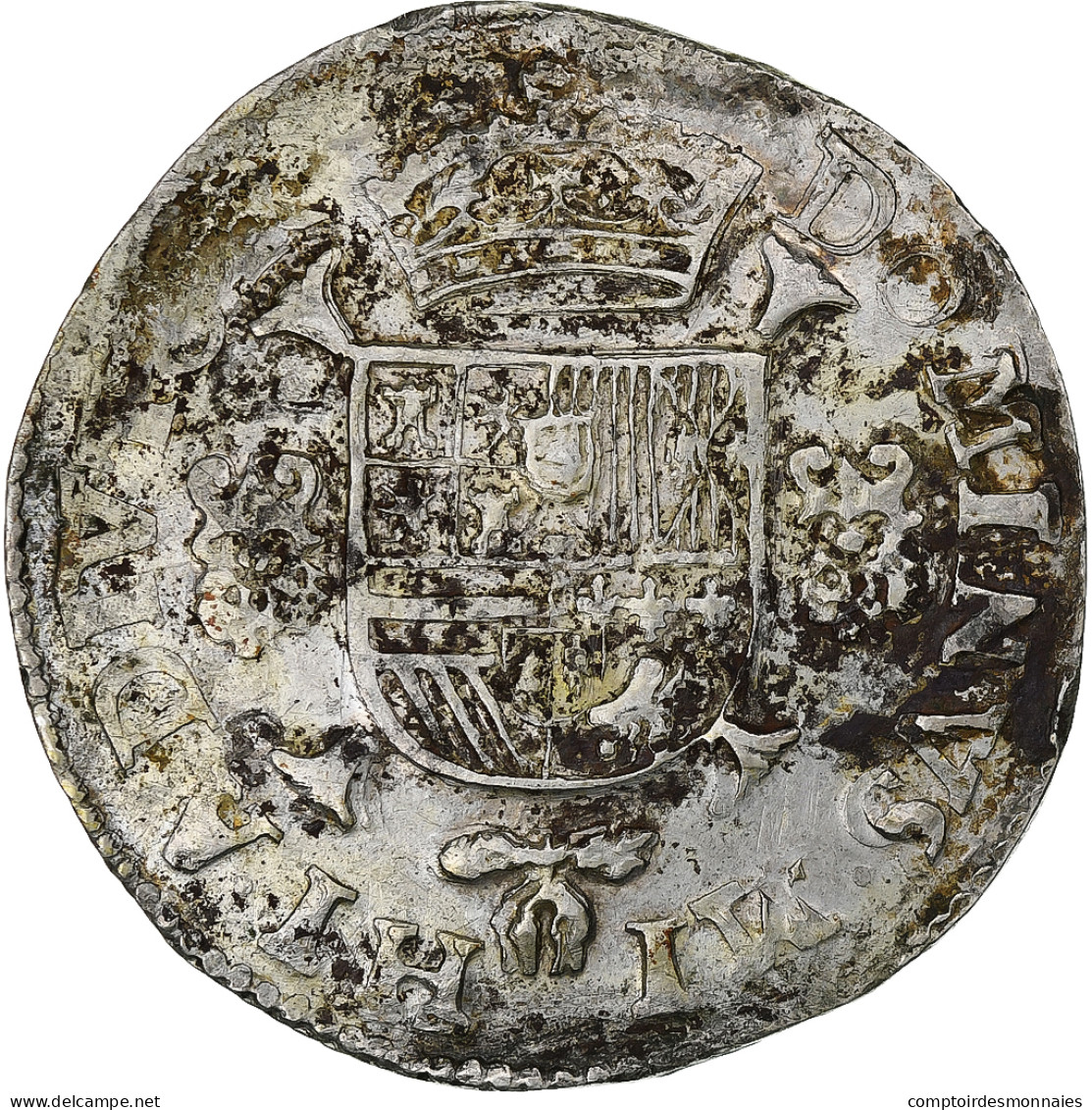 Pays-Bas Espagnols, Philippe II, Philipsdaalder, 1590, Anvers, Argent, TB+ - Pays Bas Espagnols