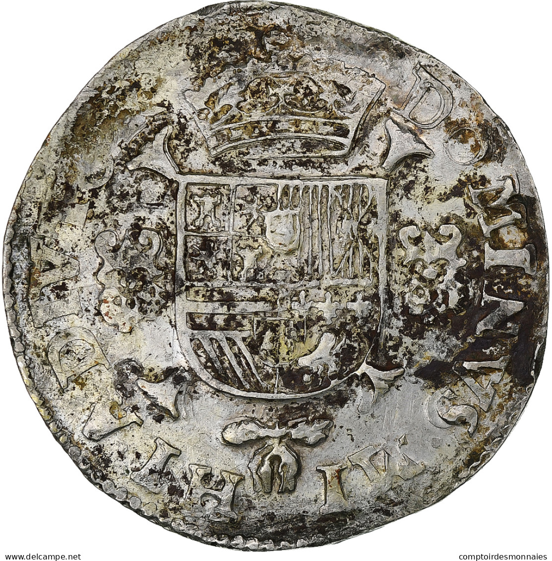 Pays-Bas Espagnols, Philippe II, Philipsdaalder, 1590, Anvers, Argent, TB+ - Spanische Niederlande