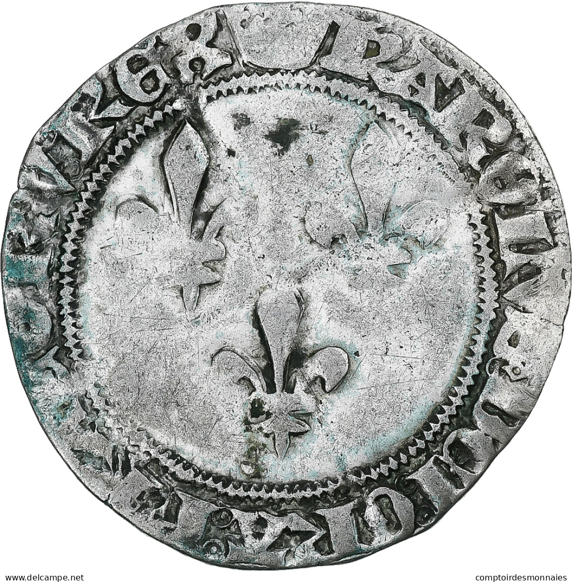 France, Charles VII, Double Gros, 1427-1429, Tournai, Billon, TB, Duplessy:480 - 1422-1461 Karl VII. Der Siegreiche