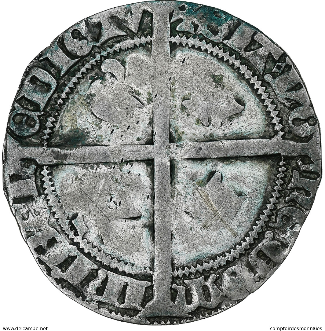 France, Charles VII, Double Gros, 1427-1429, Tournai, Billon, TB, Duplessy:480 - 1422-1461 Charles VII Le Victorieux