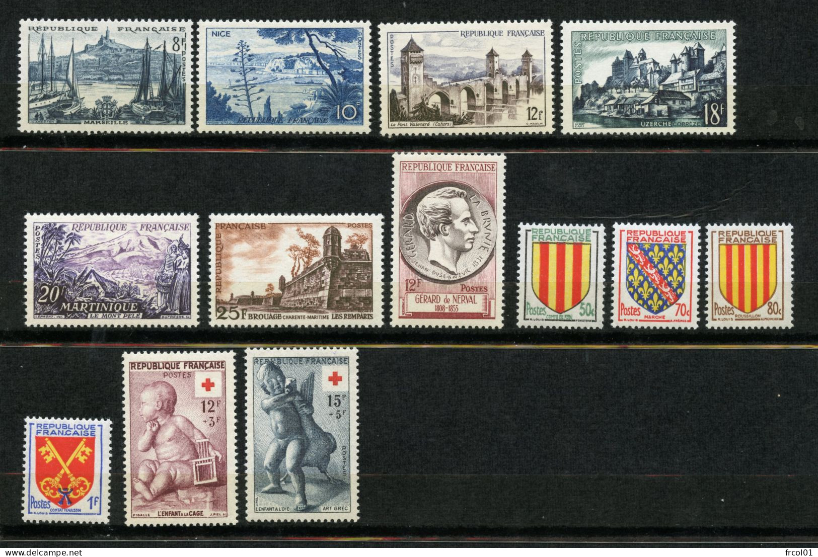 France, Yvert Année Complète 1955** Luxe, 1008/1049, 46 Timbres , MNH - 1950-1959