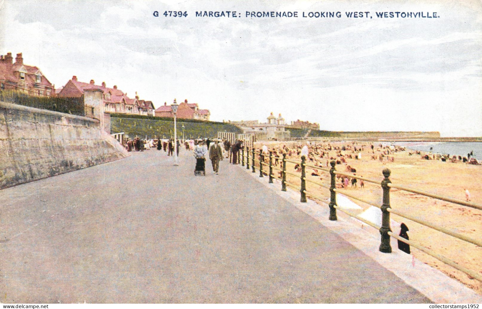 MARGATE, KENT, WESTONVILLE, PROMENADE, BEACH, ARCHITECTURE, ENGLAND, UNITED KINGDOM, POSTCARD - Margate