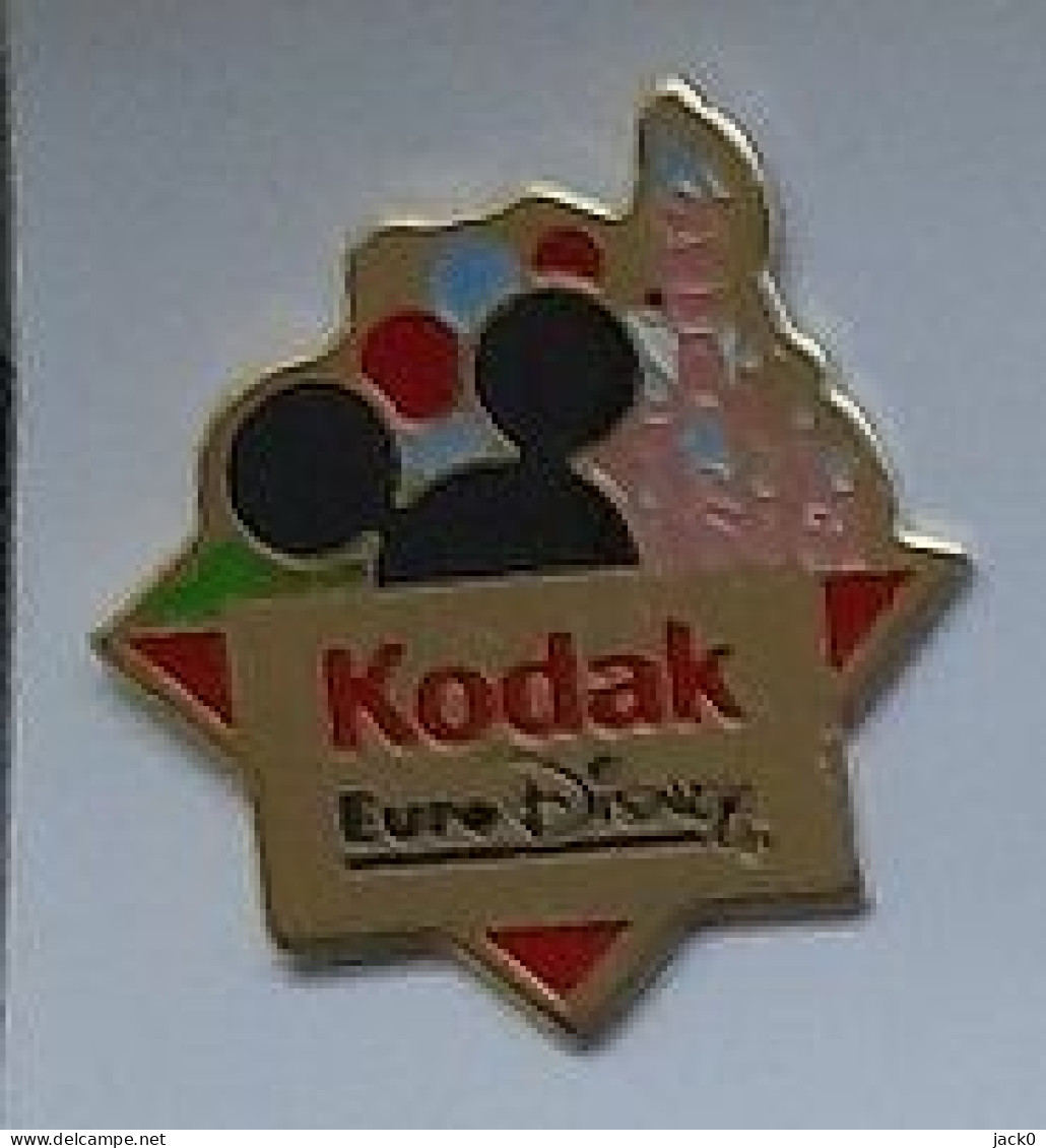 Pin's  KODAK, EuroDisney  Oreilles  Noires  Verso  Kodak  Partenaire  Officiel  EuroDisney - Photographie