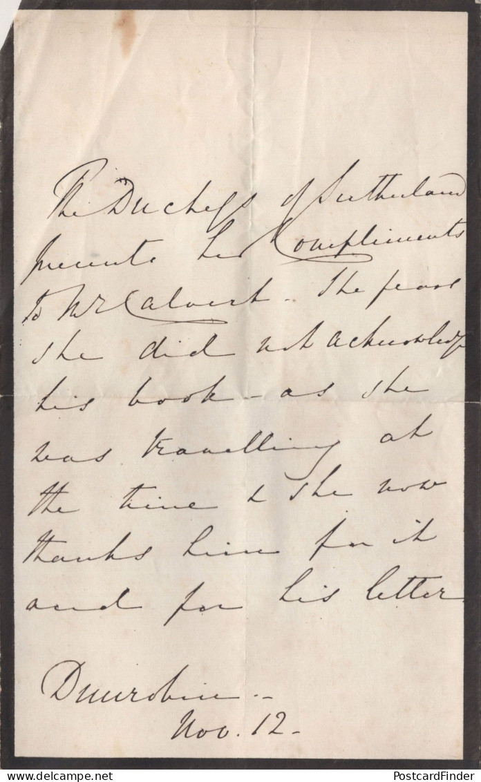Gloucester House Park Lane Mayfair Victorian Duke Of Cambridge Signed Letter - Personnages Historiques