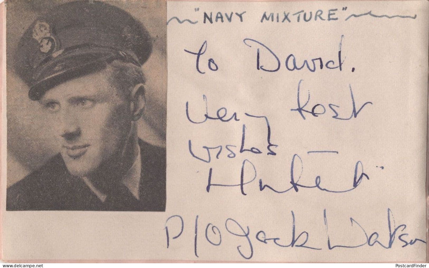 Jack Watson WW2 Navy Mixture Old Hand Signed Autograph - Historical Figures