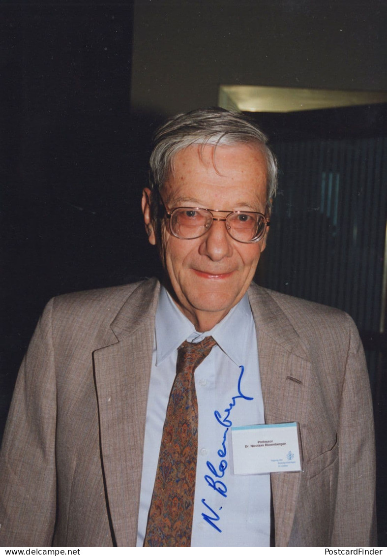 Nicolaas Bloembergen Dutch American Physicist Nobel Prize Large Hand Signed Photo - Inventori E Scienziati