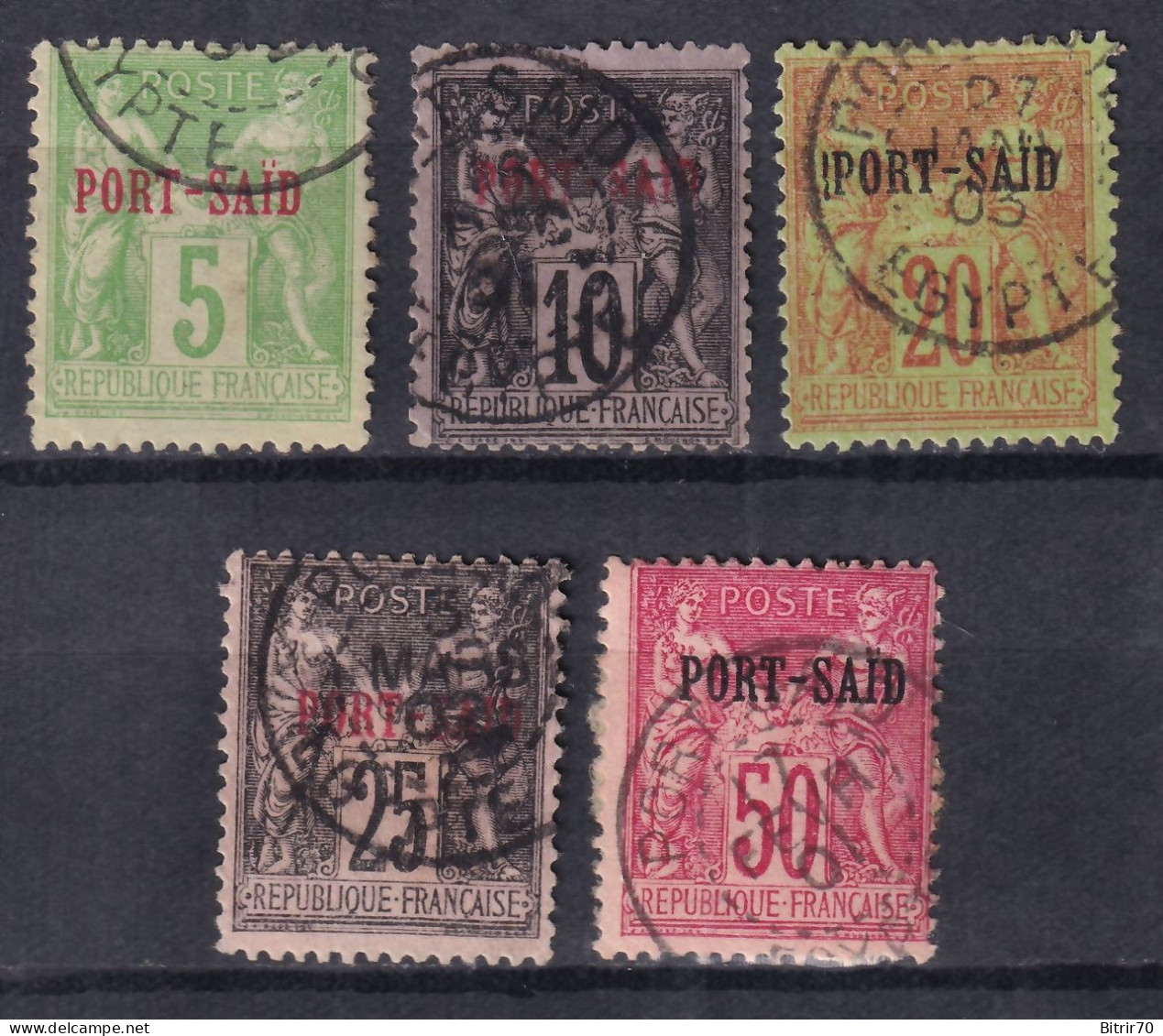 Port-Said, 1899  Y&T. 6, 7, 10, 11, 15, - Oblitérés