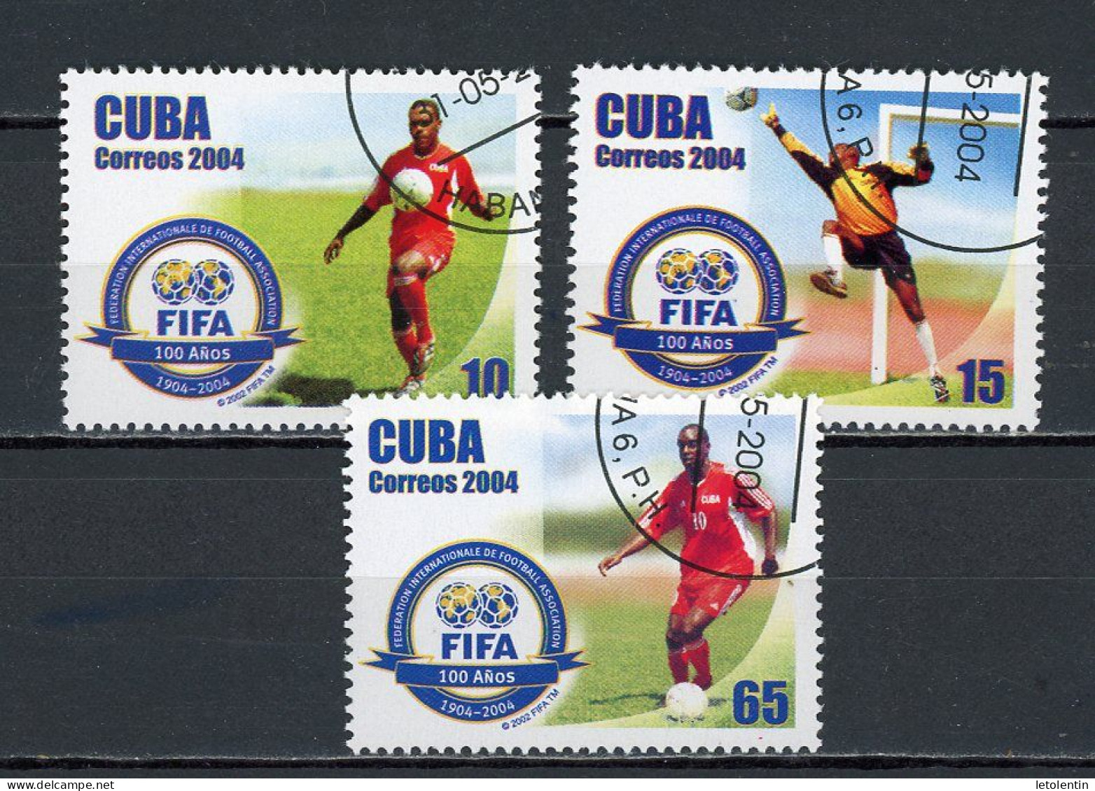 CUBA -  100 ANS DE LA FIFA  N°Yt  4169/4171 Obli. - Used Stamps