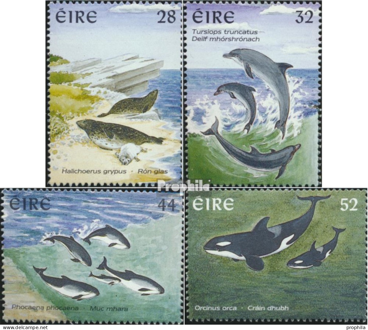 Irland 989-992 (kompl.Ausg.) Postfrisch 1997 Meeressäugetiere - Neufs