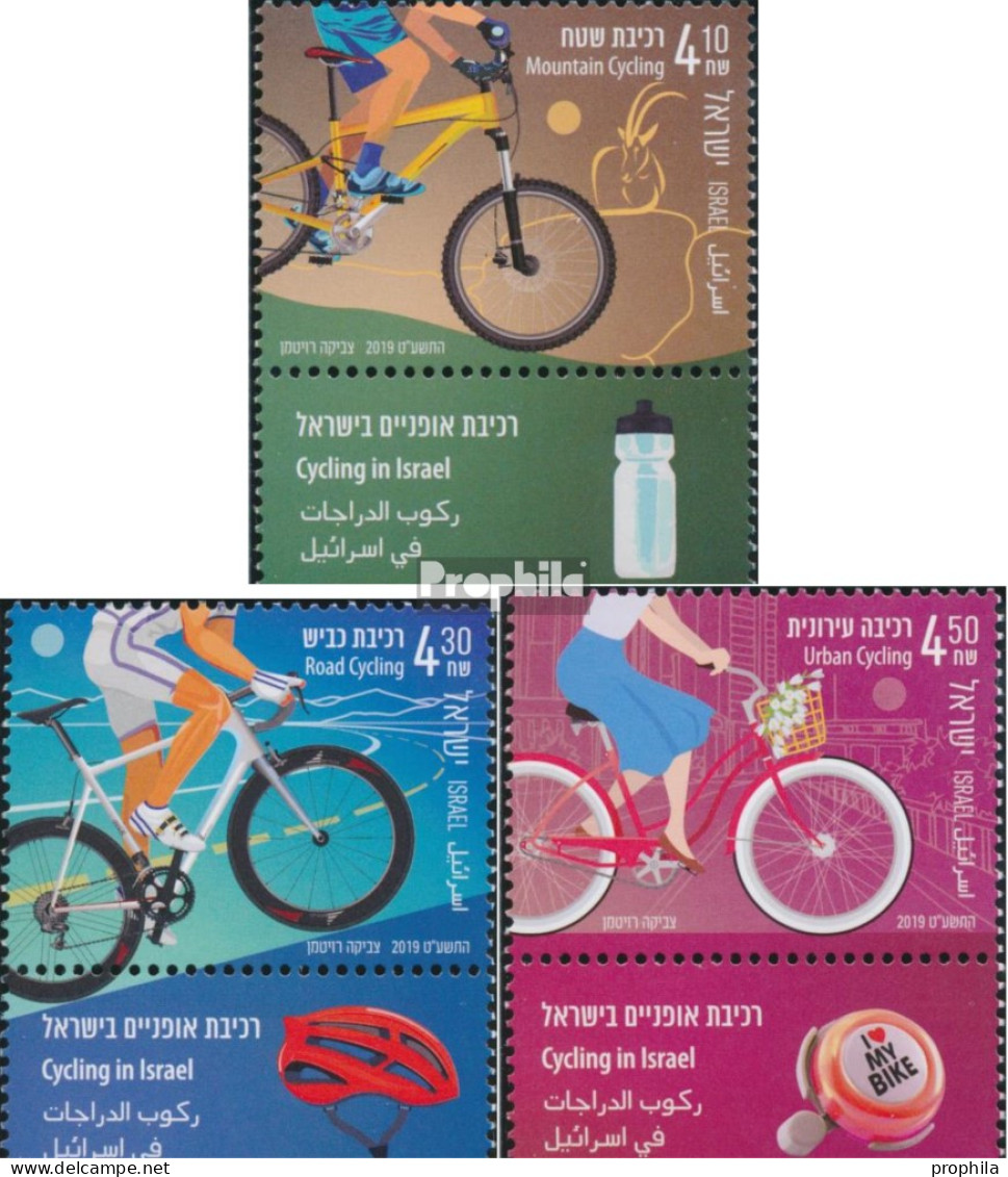 Israel 2686-2688 Mit Tab (kompl.Ausg.) Postfrisch 2019 Fahrradfahren - Nuevos (con Tab)