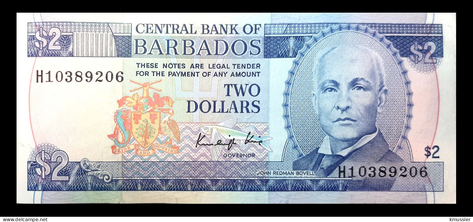 # # # Banknote Barbados 2 Dollars 1986 (P-36) # # # - Barbados (Barbuda)