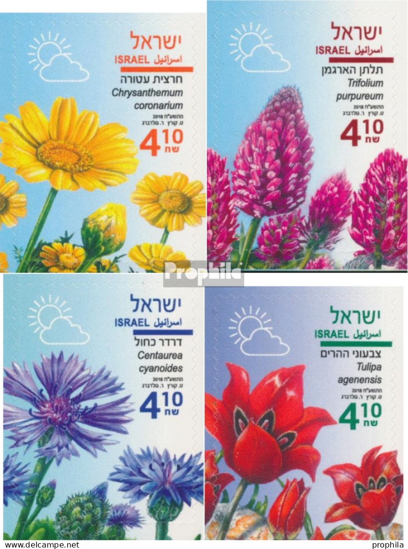 Israel 2613-2616 (kompl.Ausg.) Postfrisch 2018 Frühlingsblumen - Unused Stamps (without Tabs)