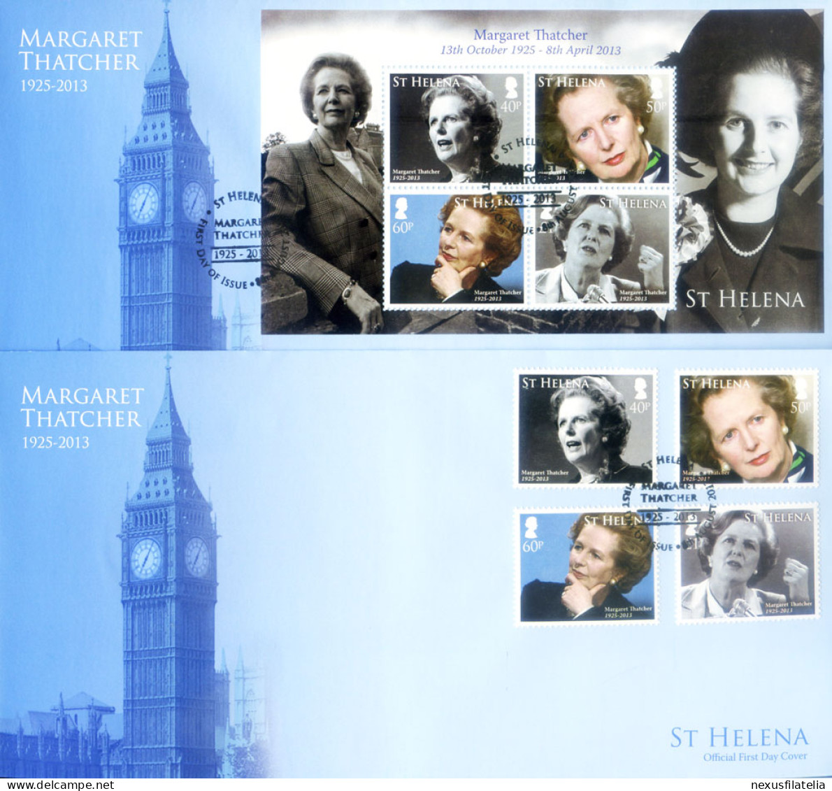 Margare Thatcher 2013. 2 FDC. - Saint Helena Island