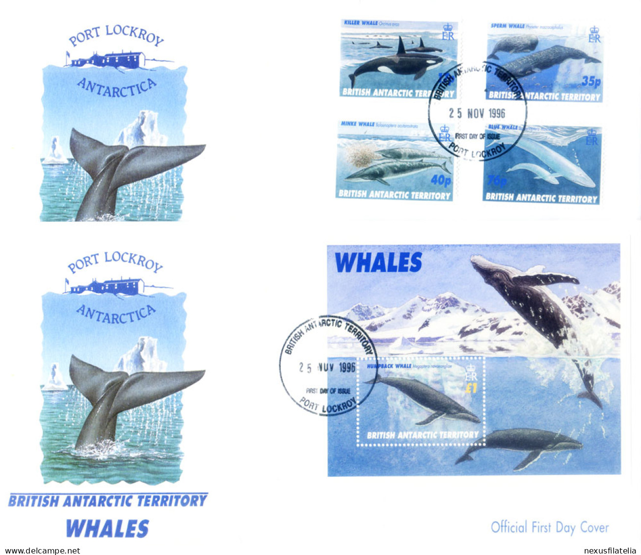 Fauna. Balene 1996. 2 FDC. - Andere & Zonder Classificatie