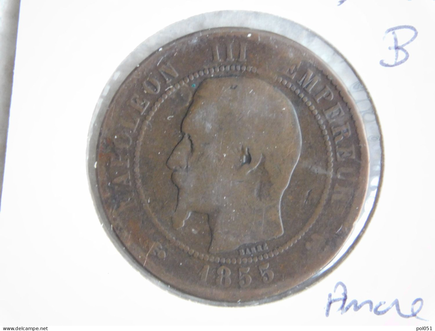 France 10 Centimes 1855 B Ancre (265) - 10 Centimes