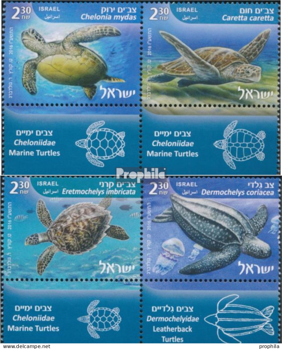 Israel 2503-2506 Paare (kompl.Ausg.) Postfrisch 2016 Meeresschildkröten - Ongebruikt (zonder Tabs)
