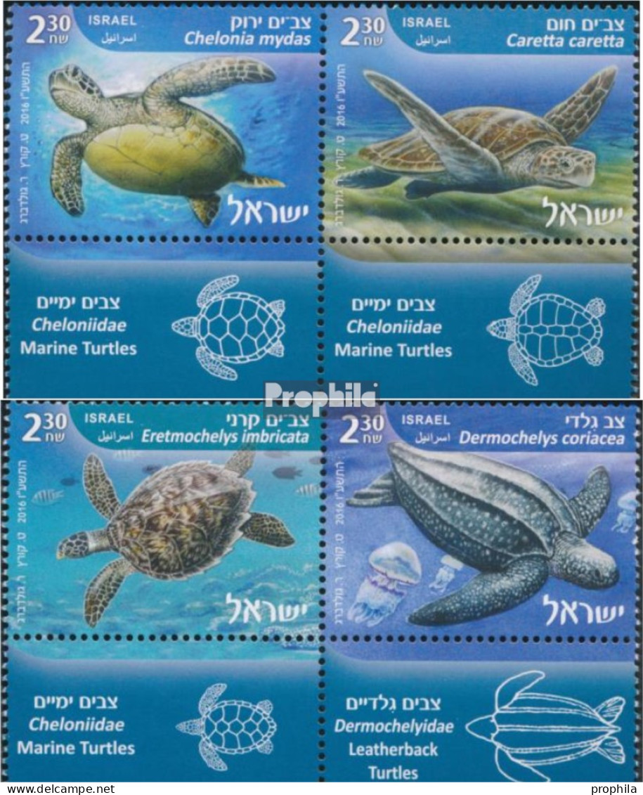 Israel 2503-2506 Paare (kompl.Ausg.) Postfrisch 2016 Meeresschildkröten - Unused Stamps (without Tabs)