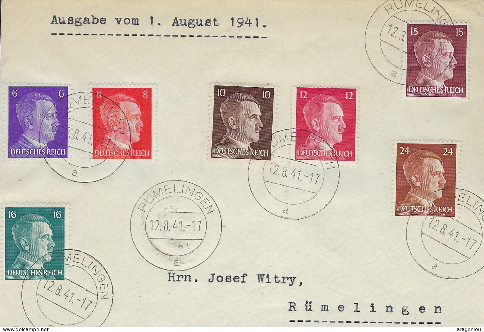 Luxembourg - Luxemburg - Teil-Brief - Ausgabe Vom 1. August 1941  Adressiert An Hrn Witry , Rümelingen - Brieven En Documenten