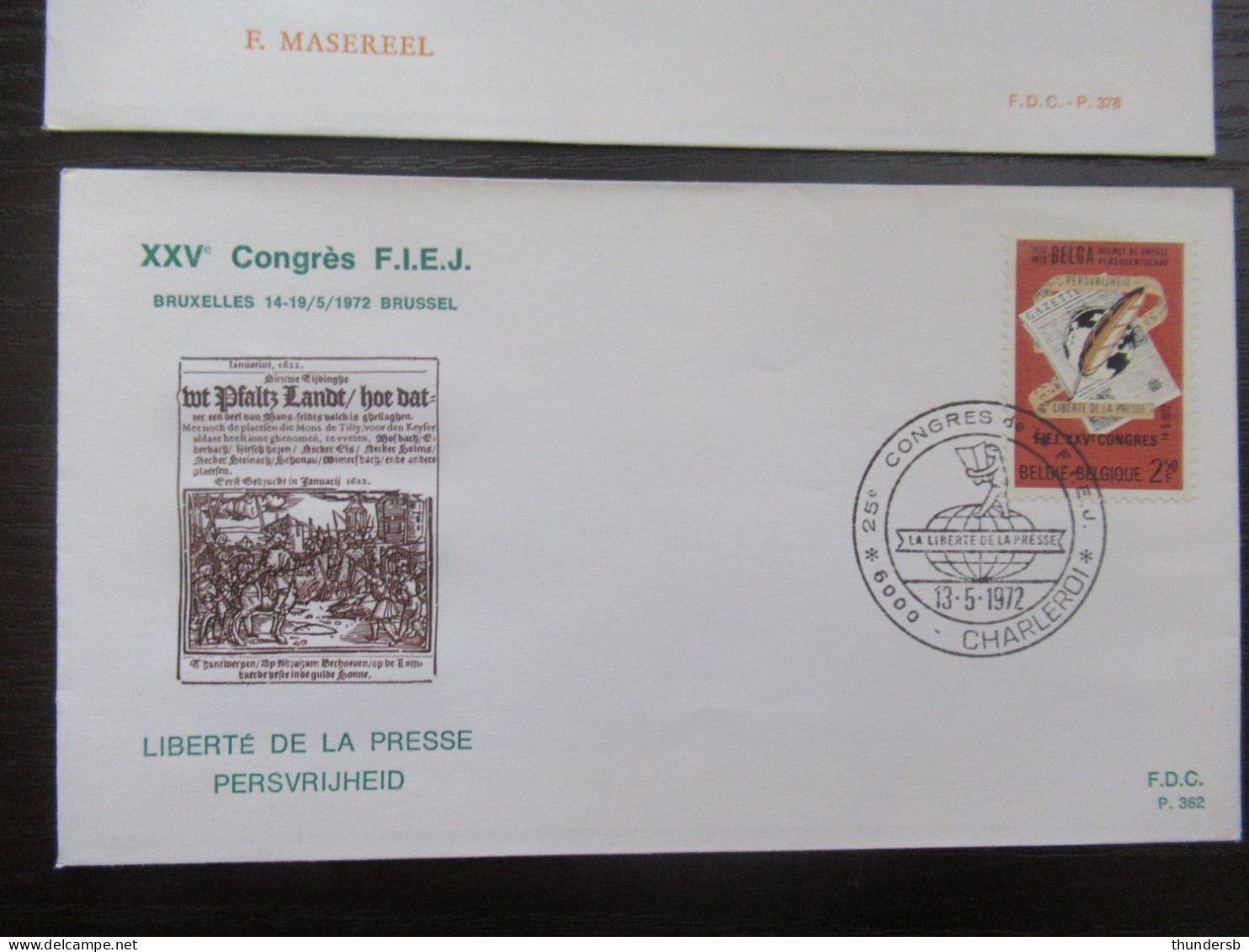 FDC 1625 'Persvrijheid' En 1641 'Frans Masereel' - 1971-1980