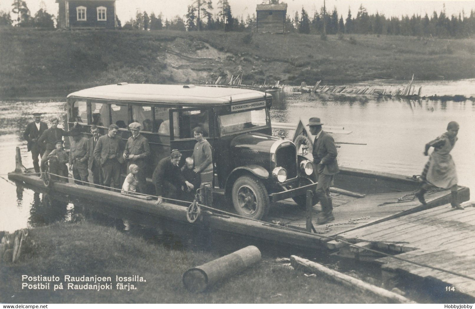 Postiauto Raudanjoen Lossila  -  RAUDANJOKI FÄRJA - Wonderful CRYSTAL Clear Photo-POSTCARD - Unused - Passenger Cars