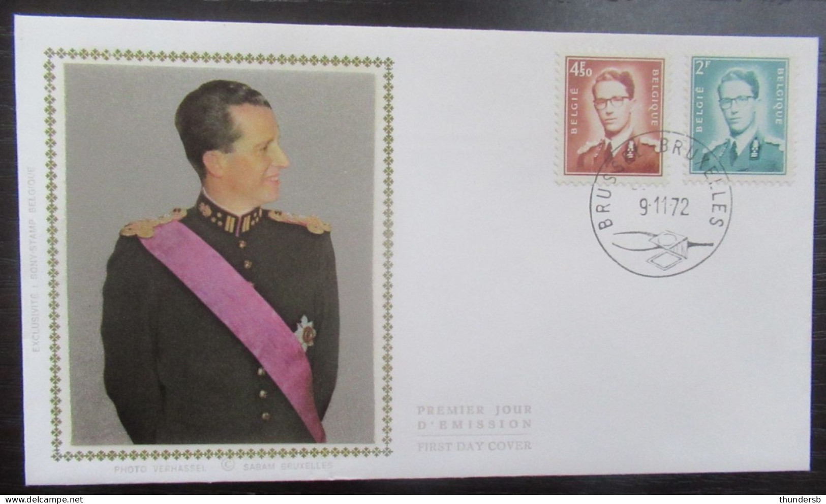 FDC Zijde 1651 En 1657 'Marchand: Koning Boudewijn' - 1971-1980