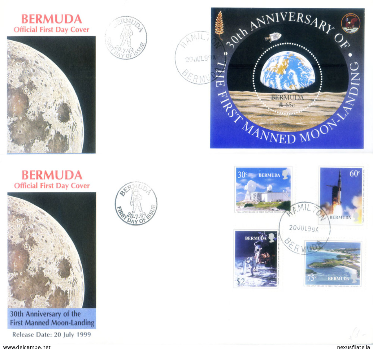 Astronautica 1999. 2 FDC. - Bermudes