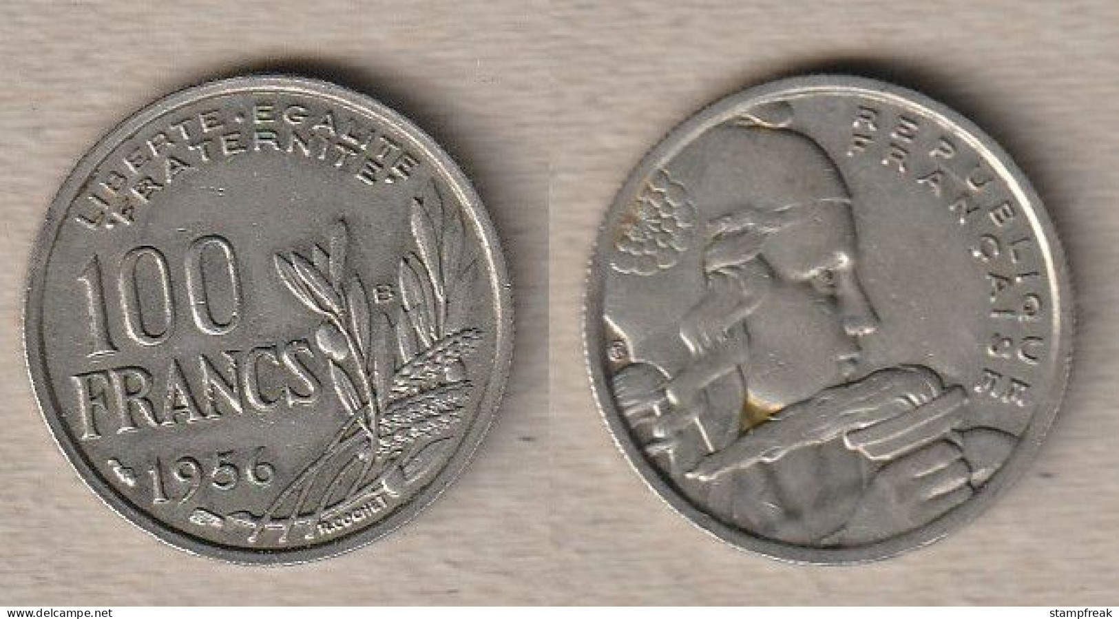 02382) Frankreich, 100 Francs 1956B - 100 Francs