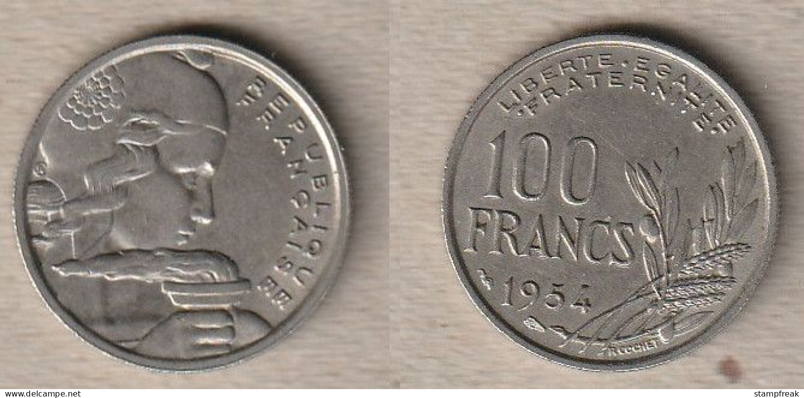 02378) Frankreich, 100 Francs 1954 - 100 Francs