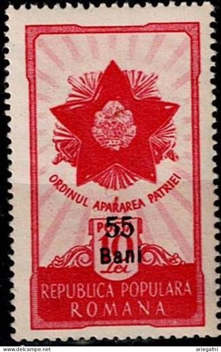 ROMANIA 1952 ORDER OF COUNTRY DEFENSE STAMP WITH OVERPRINT MI No 1340 MNH VF!! - Neufs