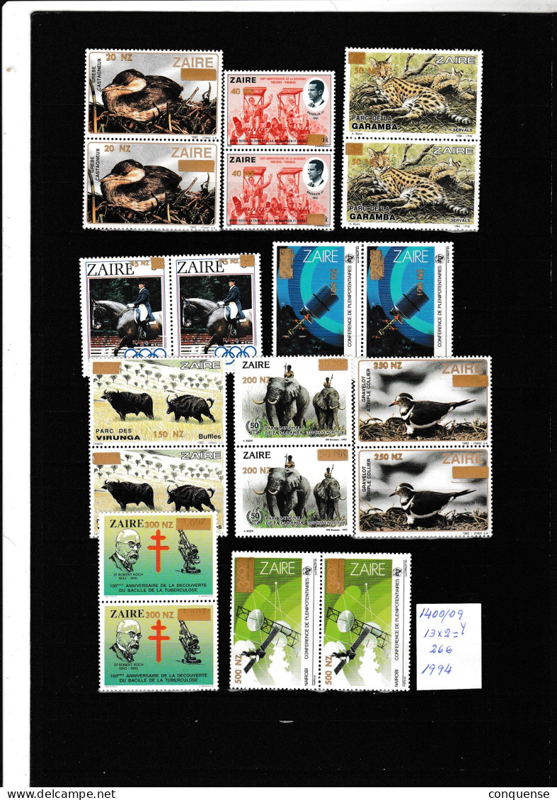 ZAIRE  1994  **  MNH  YVERT  1400\09  VALOR  26 €  PERFECTOS  X2 - Ongebruikt