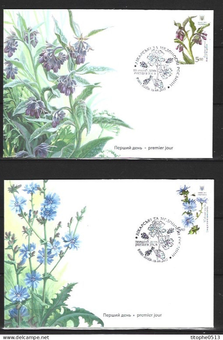 UKRAINE. N°1329-32 De 2017 Sur 4 Enveloppes 1er Jour. Plantes Médicinales. - Heilpflanzen