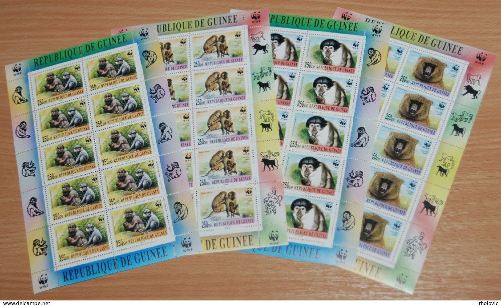 GUINEA 2000, WWF, Monkey, Animals, Fauna, Miniature Sheets, MNH** - Affen