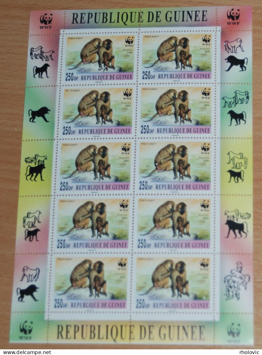 GUINEA 2000, WWF, Monkey, Animals, Fauna, Miniature Sheets, MNH** - Affen