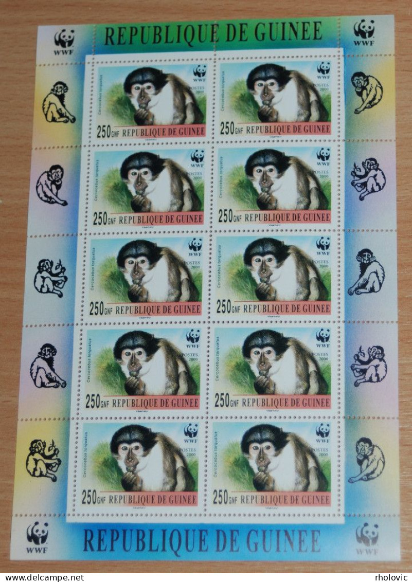 GUINEA 2000, WWF, Monkey, Animals, Fauna, Miniature Sheets, MNH** - Singes