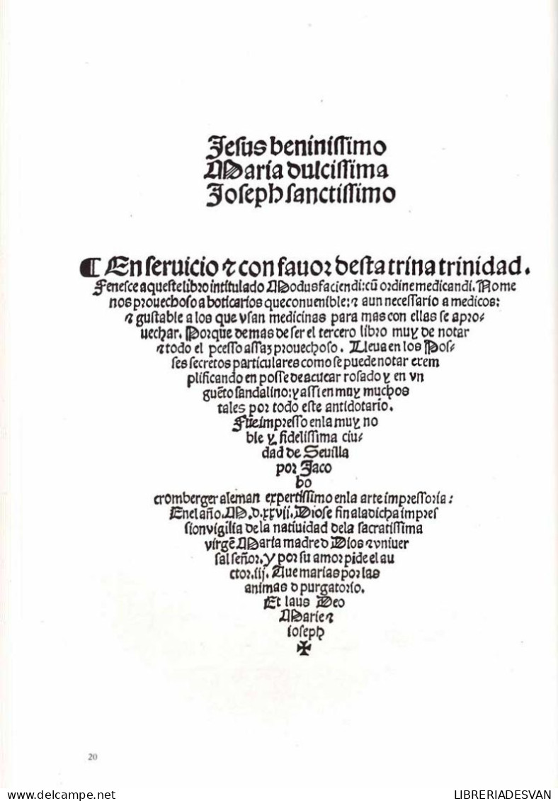 Modus Faciendi Cum Ordine Medicandi (1527). Primera Farmacopea Castellana - Bernardino De Laredo - Salud Y Belleza