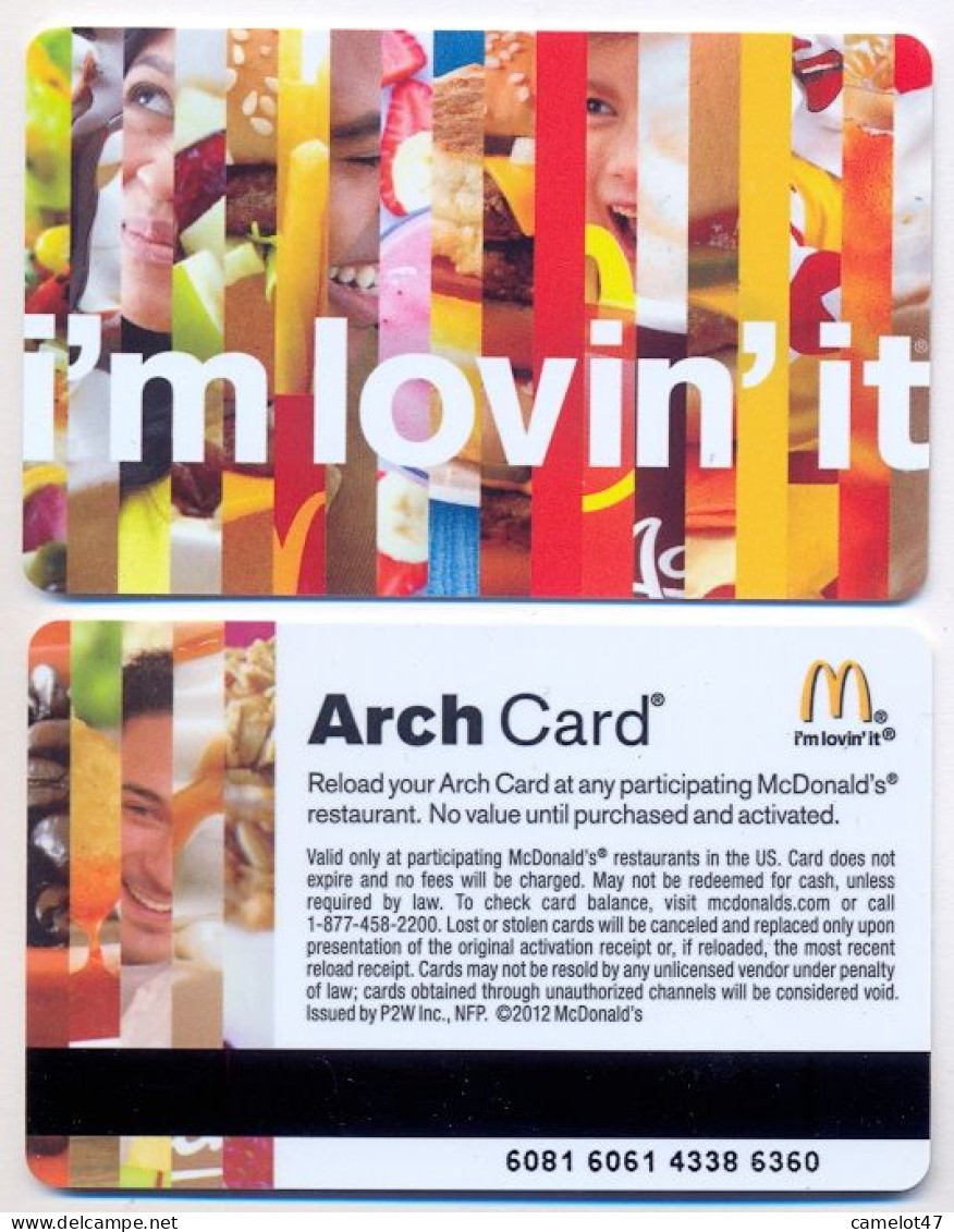 McDonald's U.S.A., Carte Cadeau Pour Collection, Sans Valeur, # Md-57,  Serial 6081, Issued In 2012 - Gift And Loyalty Cards