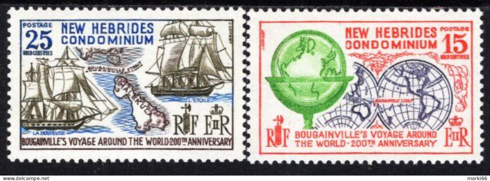 New Hebrides - 1968 - 200th Anniversary Of The Circumnavigation By Bougainville - Mint Stamp Set - Unused Stamps