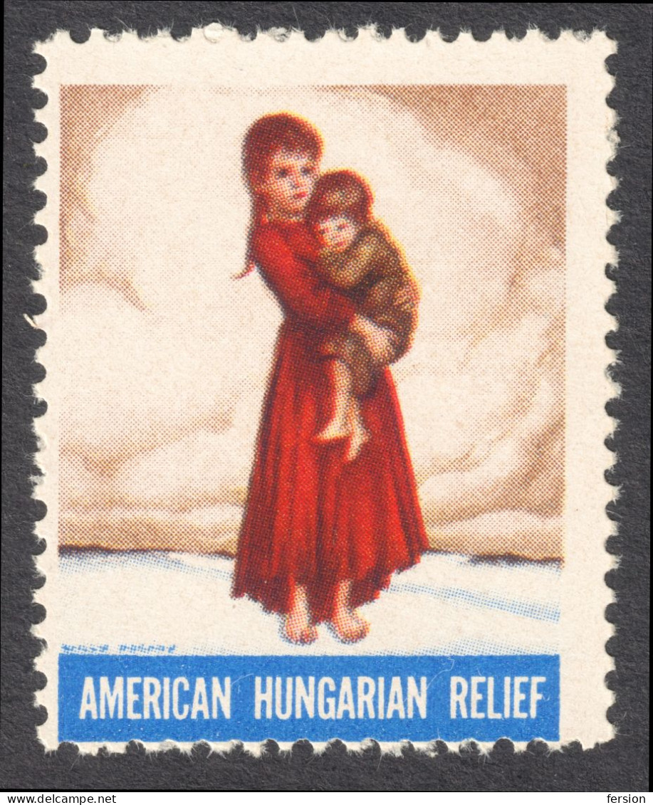 1956 Revolution Refugees / USA  Hungary Exile LABEL CINDERELLA VIGNETTE - American Hungarian Federation - BABY MOTHER - Réfugiés